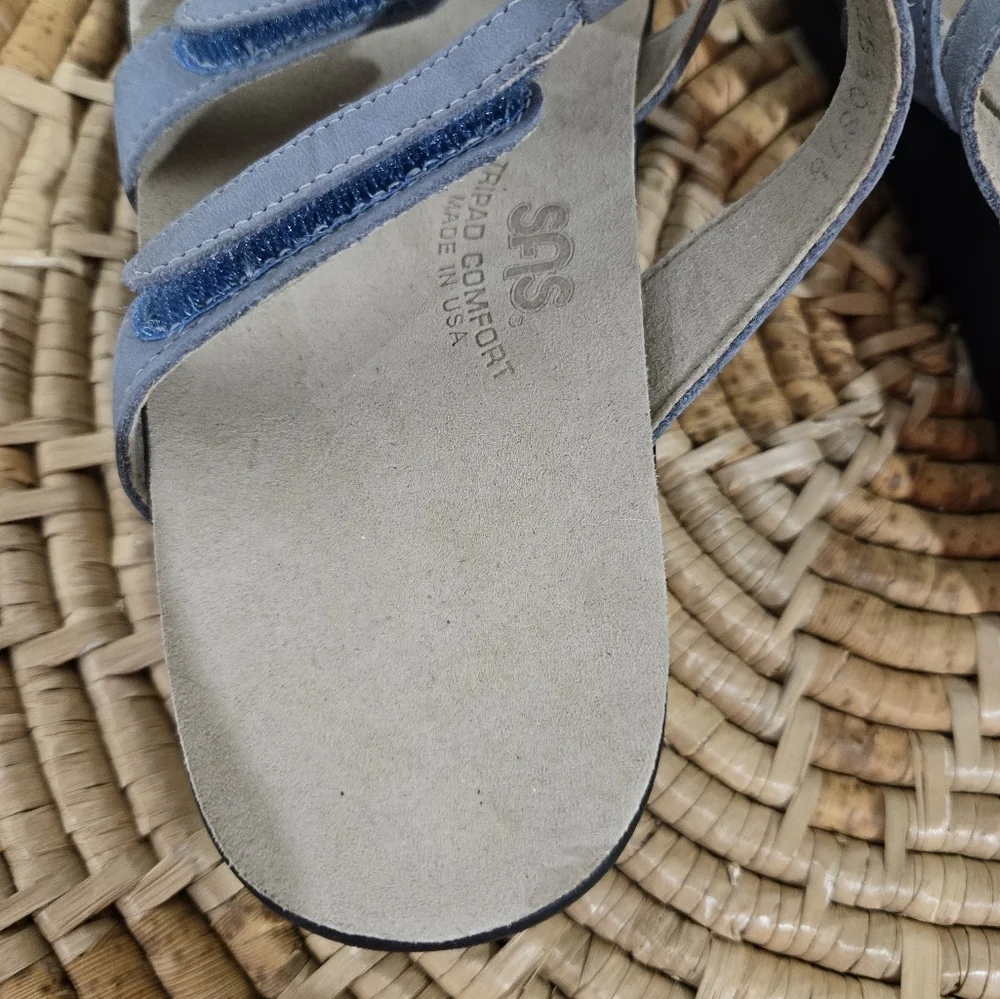 SAS Tripad Dusty Blue Slip On Strappy Sandals 7.5